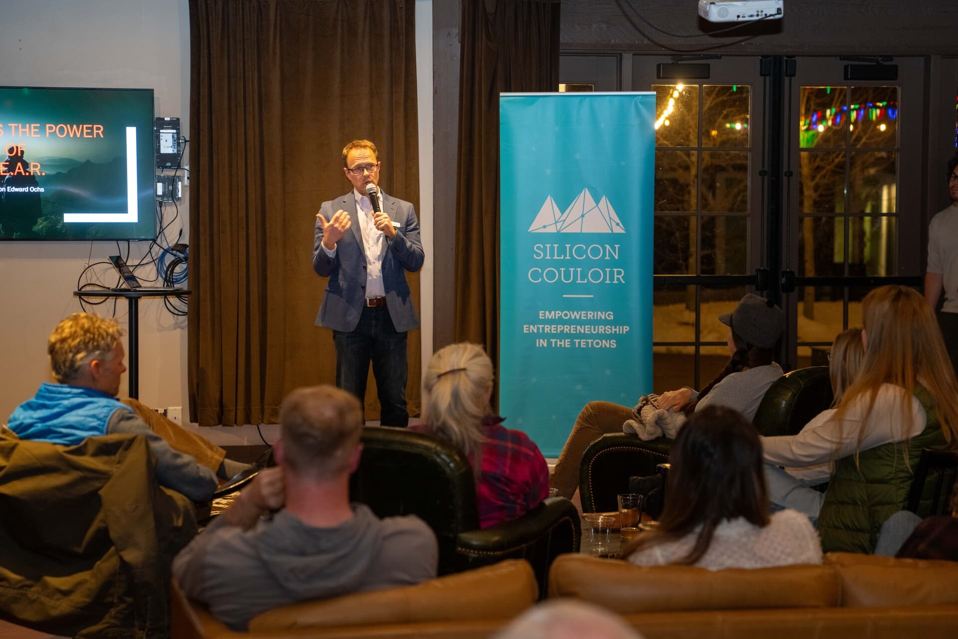 Jason Ochs presenting The Power of F.E.A.R. at Silicon Couloir in Jackson Hole